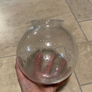 Seeded glass bulb covers, set of 2